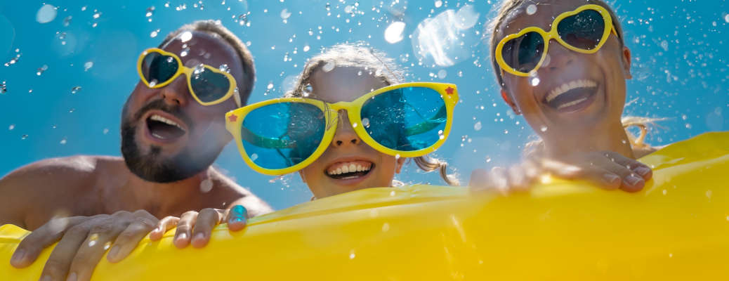 A family beating the heat at a water park near Atlanta in August