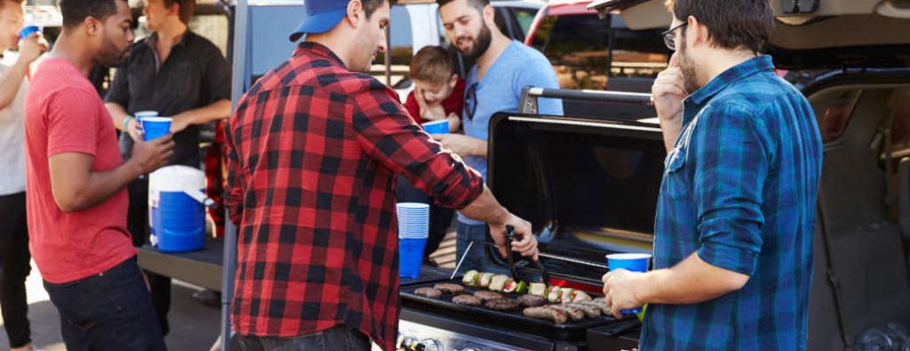 Sports fans tailgating and barbecuing in Georgia