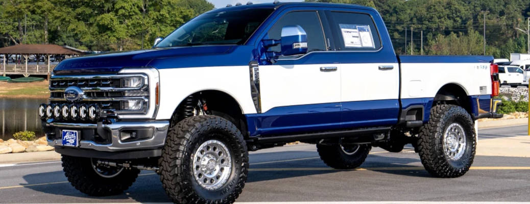 The retro Wild Willies tu-tone F-250 in Argon Blue at Akins Ford in Winder, GA