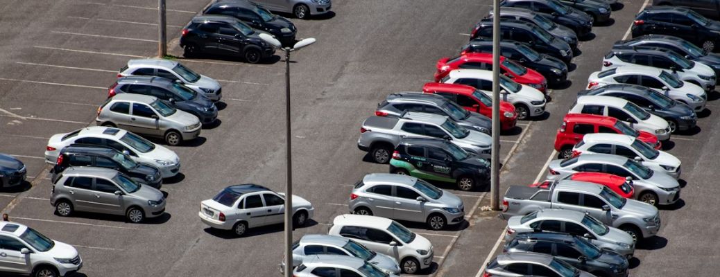 Used cars in a car lot
