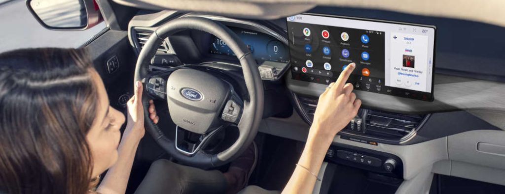 The large infotainment screen available in the Ford Escape