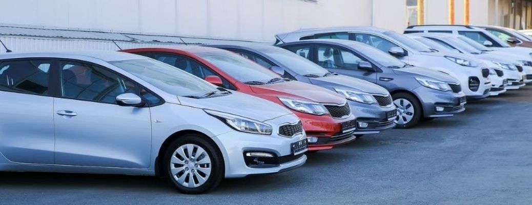 Used cars at a parking lot