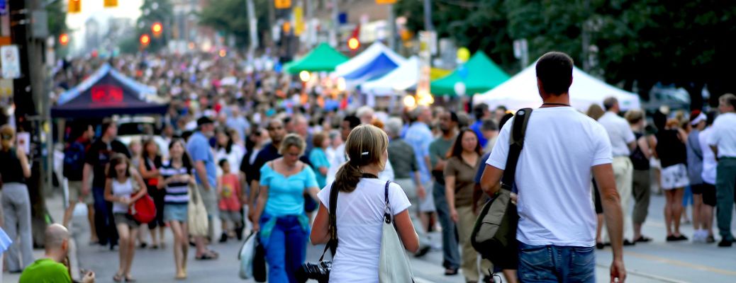 People walking on street