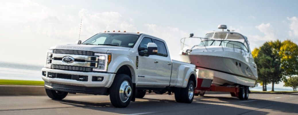 Ford Super Duty towing a boat