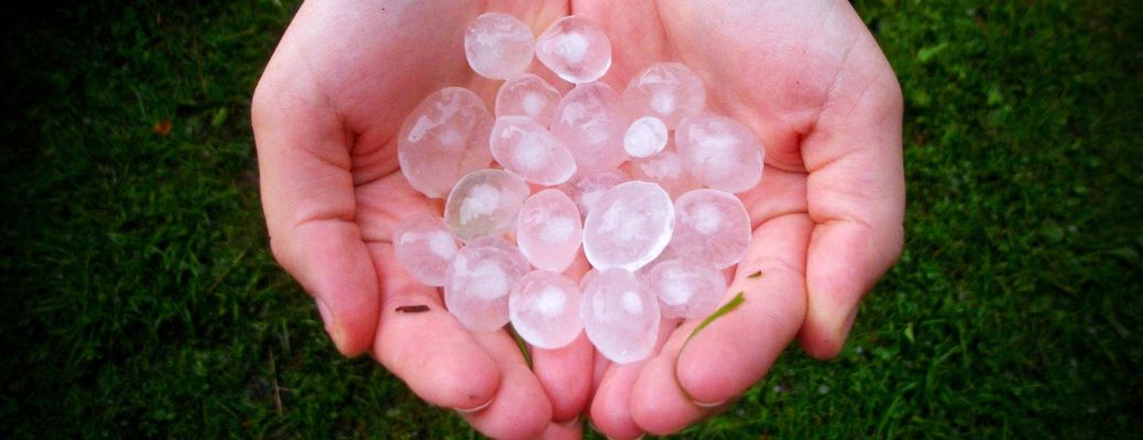 Hail on someone's hand