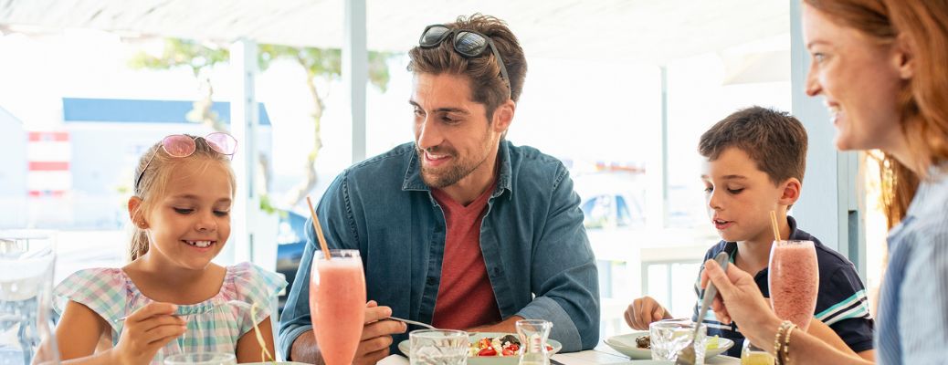 Family at a restaurant