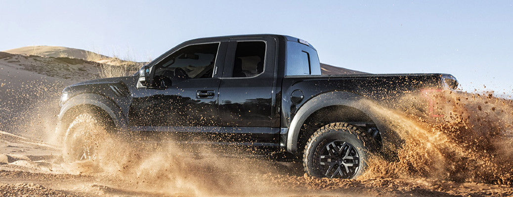 2017 Ford F-150 Raptor side view in sand
