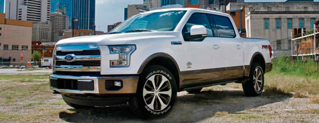 2017 Ford F-150 truck in a city