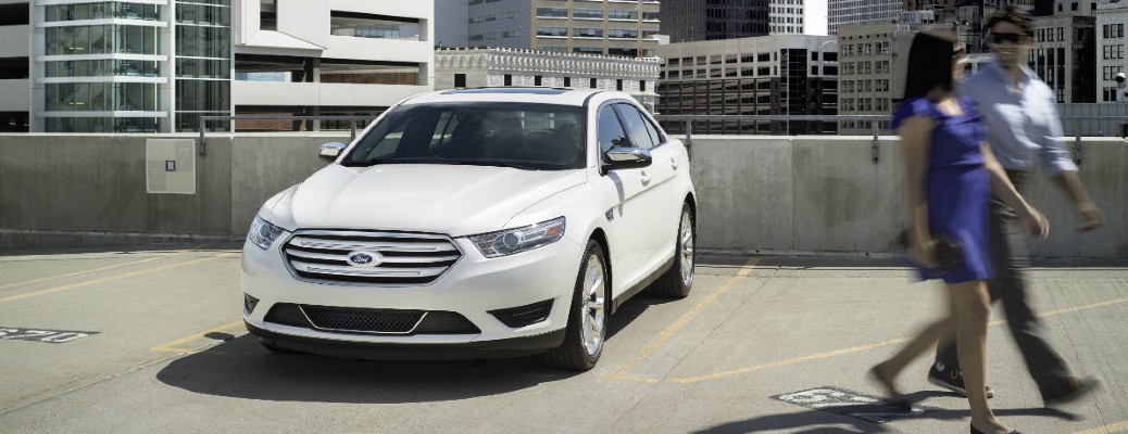 2017 Ford Taurus front view in a parking lot