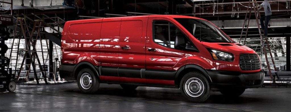 2018 Ford Transit Cargo Van in red side view