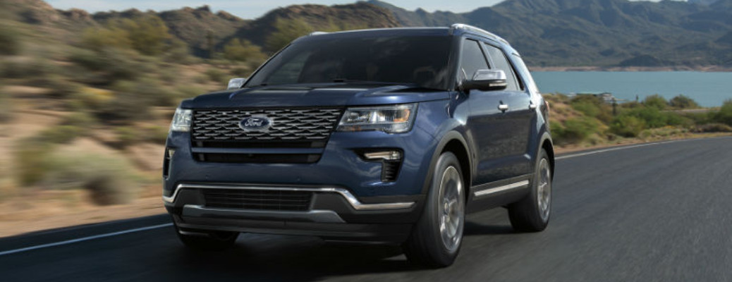 2018 Ford Explorer on a road by water