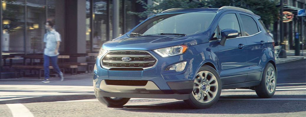 2018 Ford EcoSport front view in a city