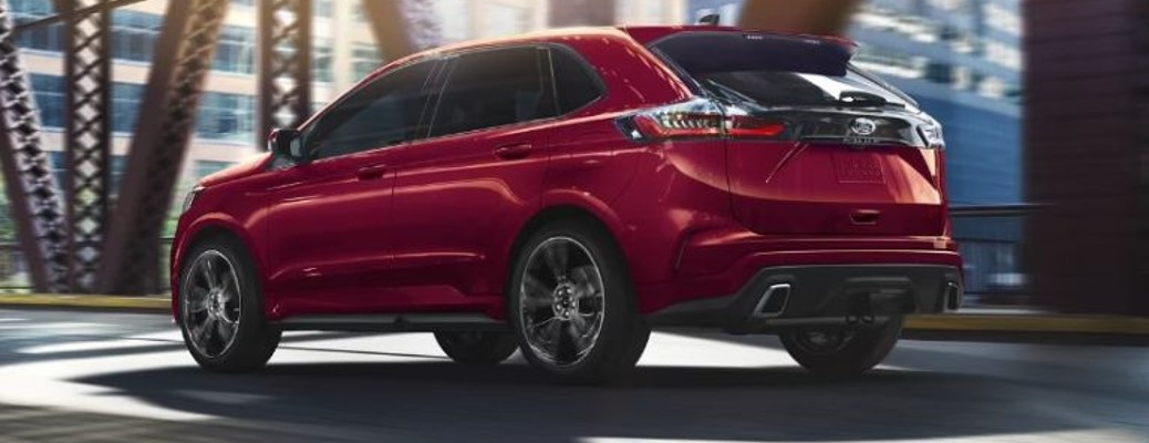 2024 Ford Edge ST rear view on a bridge