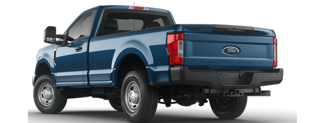 2019 Ford Super Duty rear view on white