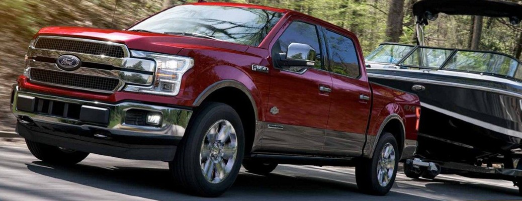2019 Ford F-150 towing a boat