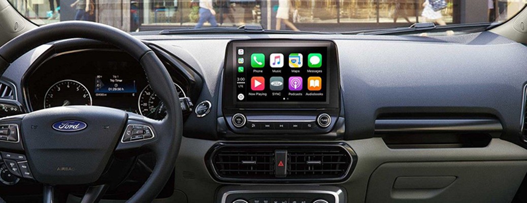 2019 Ford EcoSport touchscreen display and steering wheel