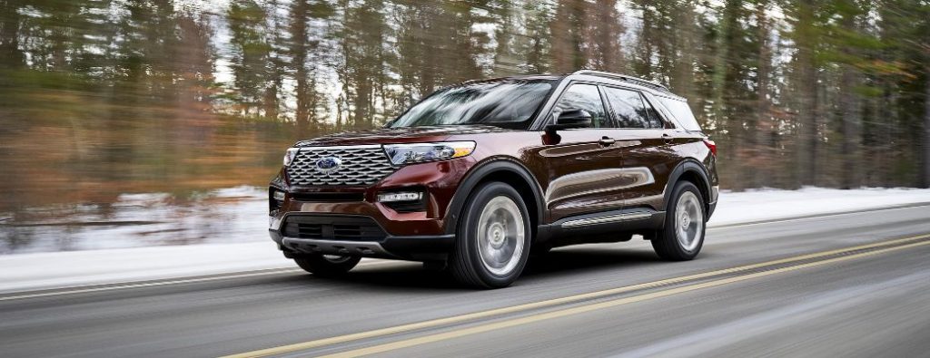 2020 Ford Explorer in dark red