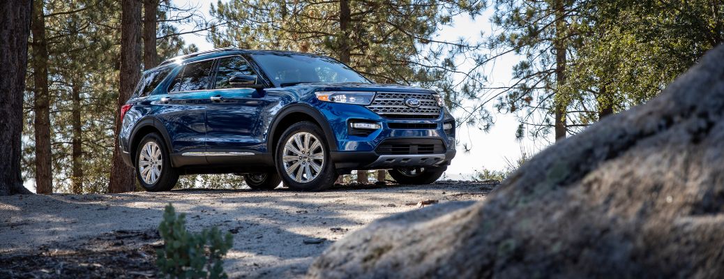 2020 Ford Explorer in a forest