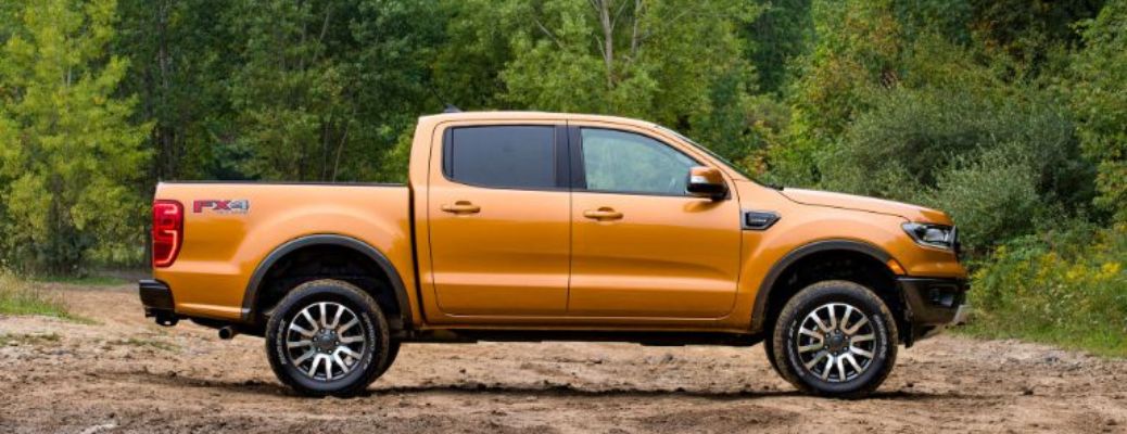 2019 Ford Ranger side view in a forest
