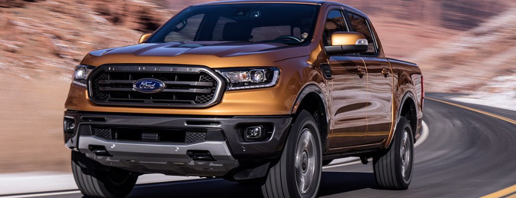 2019 Ford Ranger front view on a road