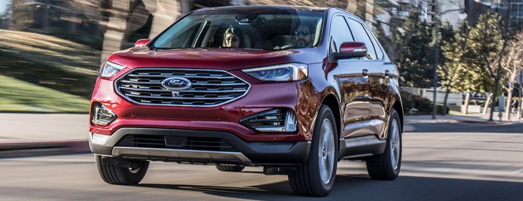 2019 Ford Edge SUV front view on a road