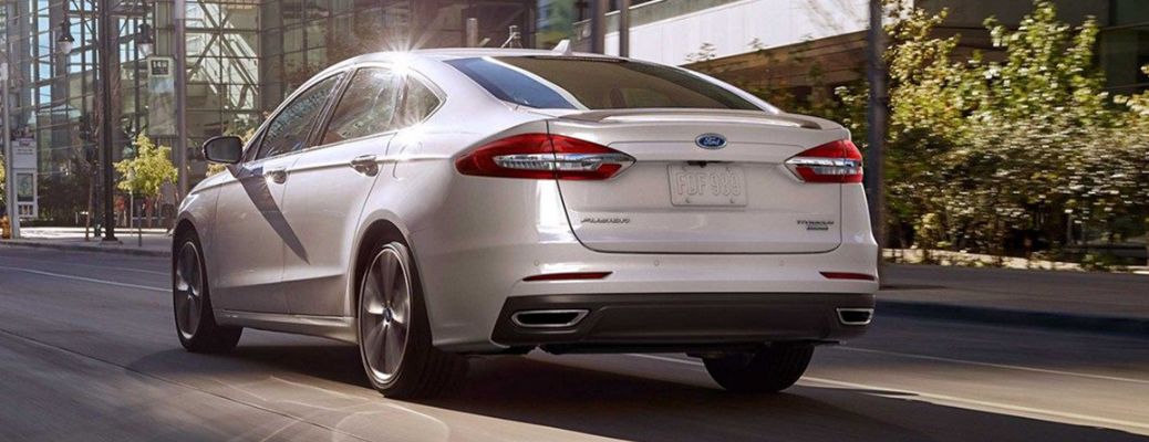 2019 Ford Fusion rear view in a city