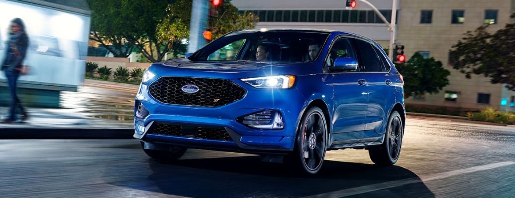 2020 Ford Edge driving on a road at night