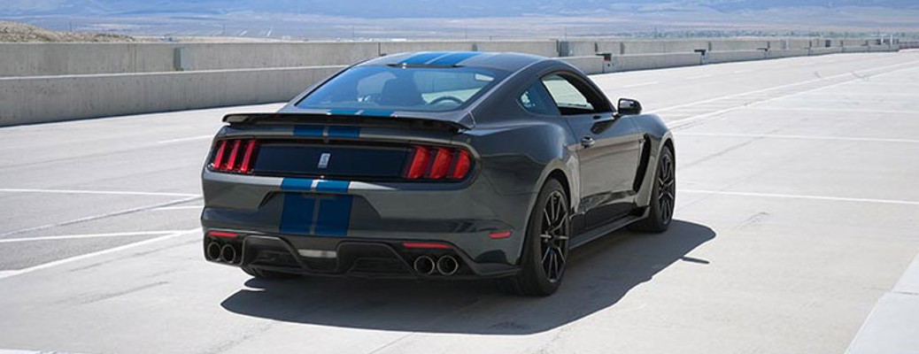 2017 Ford Shelby Mustang GT rear view on a road