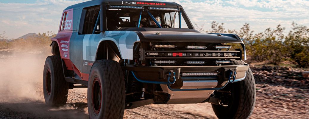 2021 Ford Bronco front view in sand