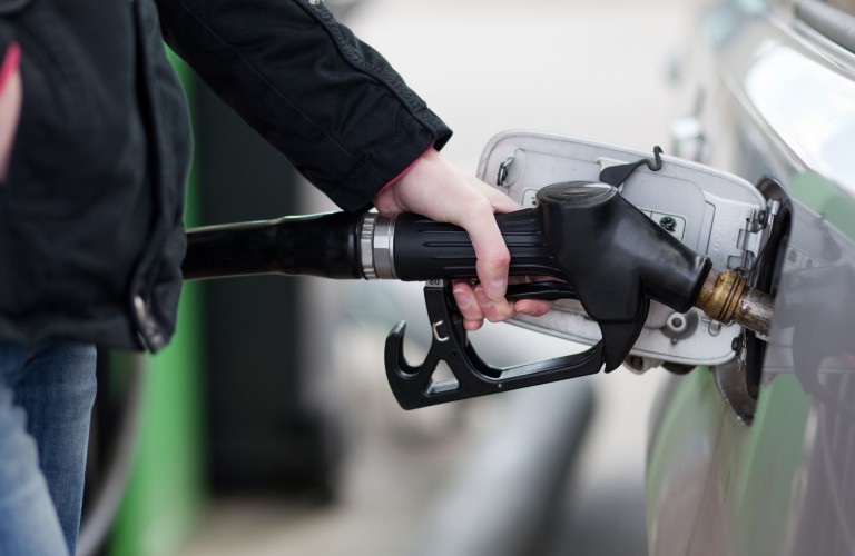 Filling up a gas tank