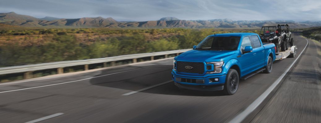 2020 Ford F-150 truck driving on a road