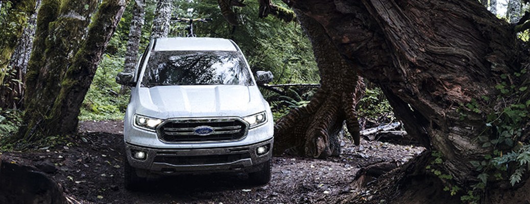 2020 Ford Ranger front view in a forest