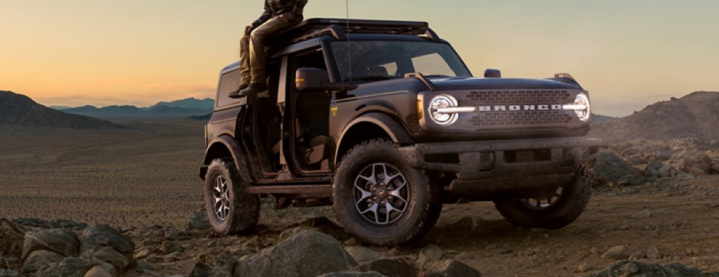 2021 Ford Bronco with a person sitting on their roof