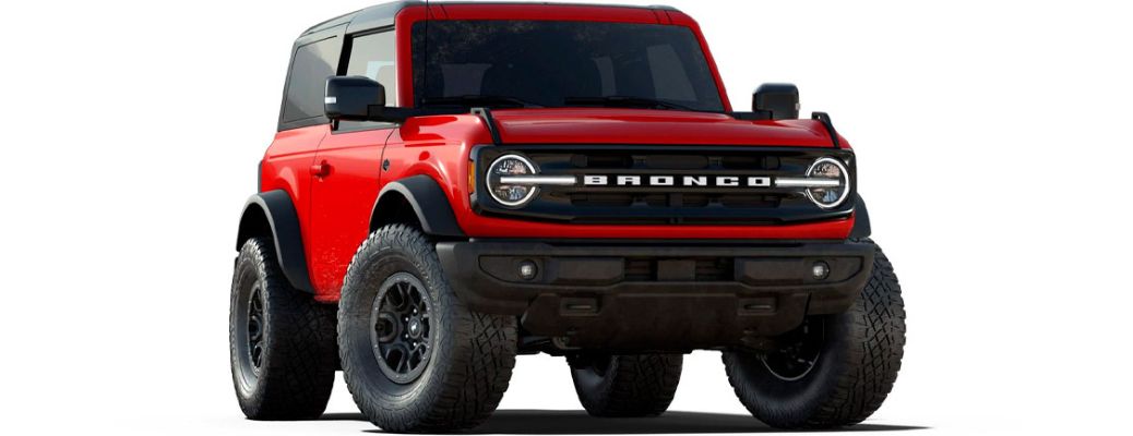 2021 Ford Bronco front view on white