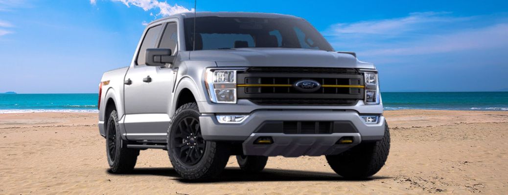 2021 Ford F-150 truck on a beach