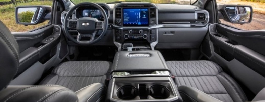2021 Ford F-150 front seats and display screen