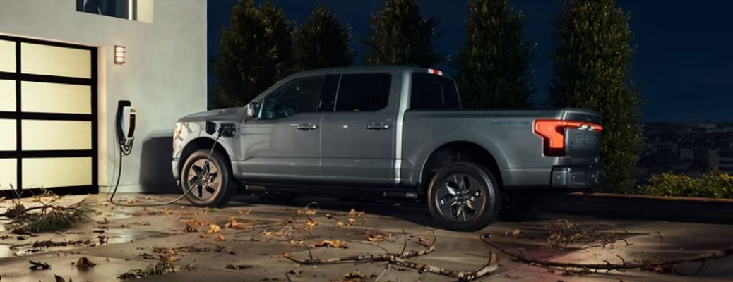 Ford F-150 Lightning at a charging station