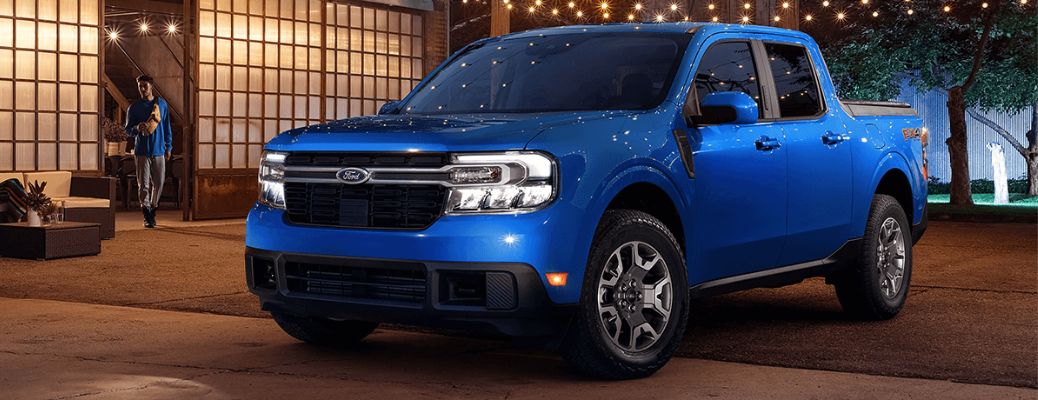 2022 Ford Maverick pickup truck with blue paint