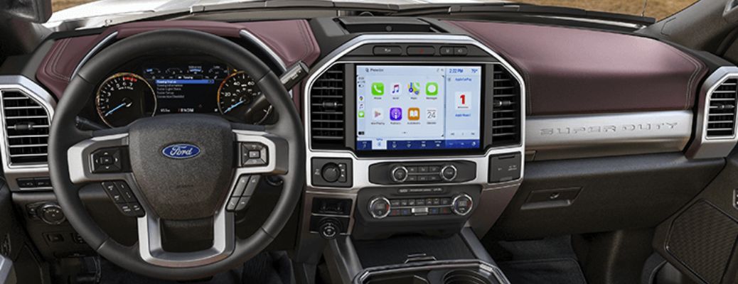 2022 Ford Super Duty truck steering wheel and display screen