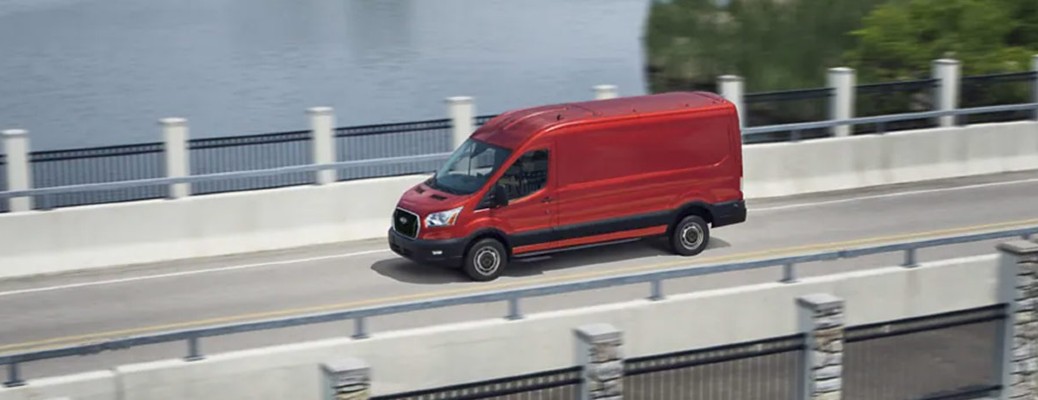 2022 Ford Transit on a bridge