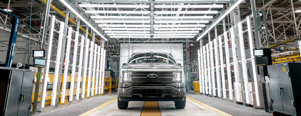 2022 Ford F-150 production at electric vehicle center
