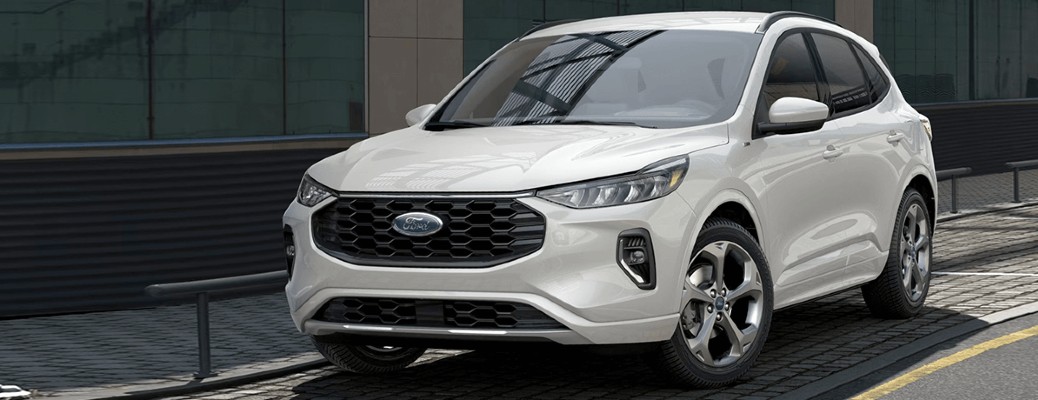 2023 Ford Escape ST-Line Select with white paint on a road