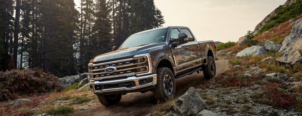 2023 Ford Super Duty on a slope