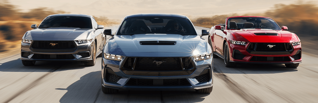 2024 Ford Mustang models in a row