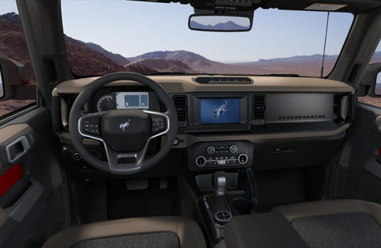 2022 Ford Bronco front seat and steering wheel