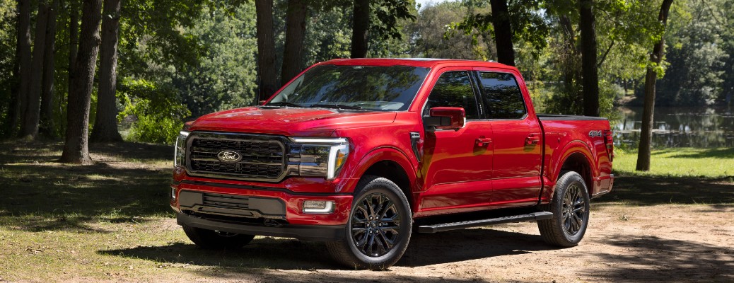 2024 Ford F-150 Lariat in a forest