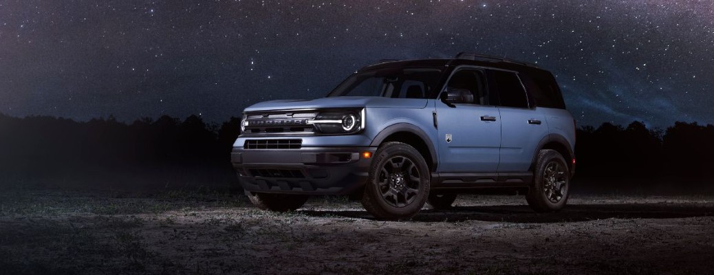2024 Ford Bronco Sport SUV front view in the dark