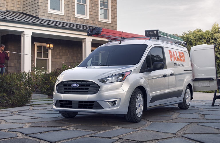 2020 Ford Transit Connect front and side view with rear door open