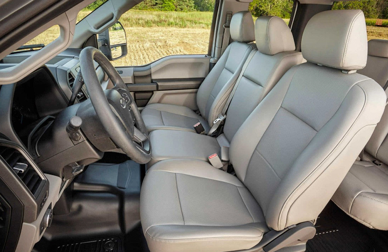 front seats of a 2018 Ford Super Duty model