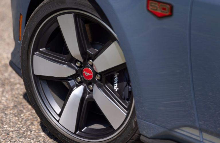 Ford Mustang 60th Anniversary Package wheel and tire close up